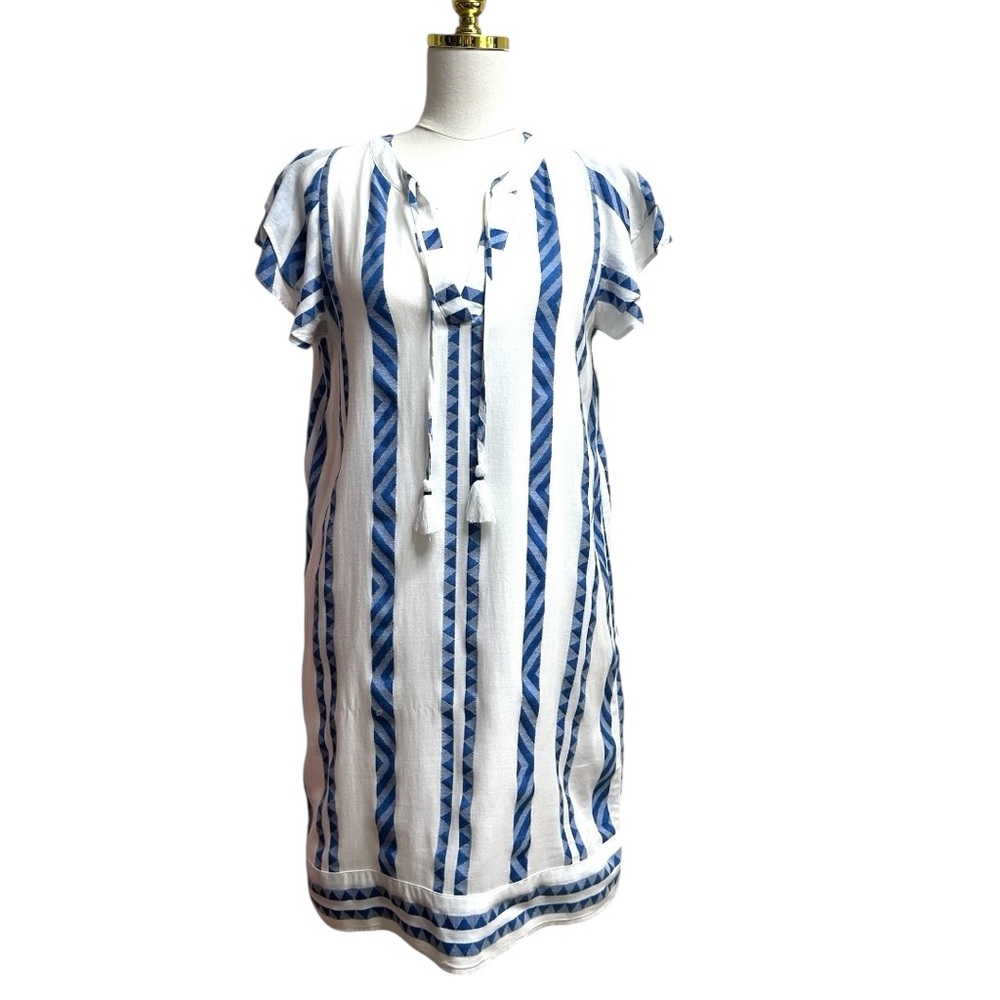 Vineyard Vines Harbor Performance White and Blue Tunic Mini Dress Size Small